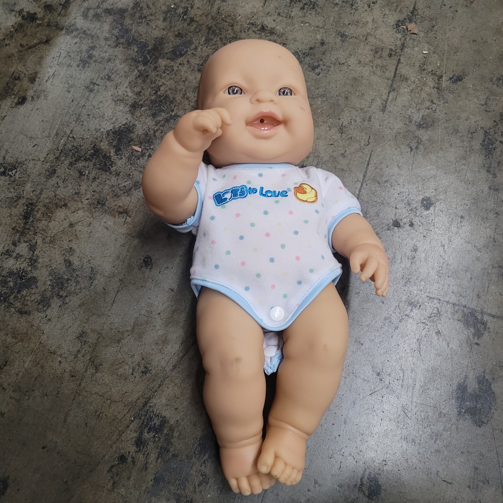 Berenguer Vinyl Newborn 16” Baby Doll - Realistic Lifelike Blue Eyes -  Smiling.